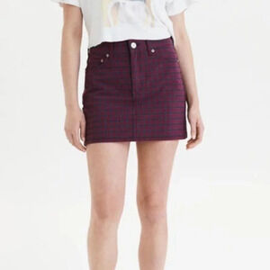 AEO American Eagle Outfitters Plaid Hi-Rise Mini Skirt Sz 2